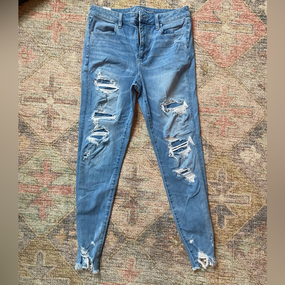 American Eagle Mid-Rise Ripped Jeans